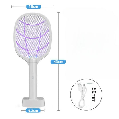Lampa Electrica Impotriva Tantarilor, 43 x 18 x 9.2 cm, Reincarcabila cu Cablu USB Inclus, Plasa din Aluminum Alb