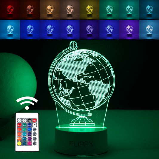 Lampa LED decorativa, 3D, Peisaj de iarna, cu telecomanda, doua moduri de alimentare USB si baterii, 20 cm inaltime, din material acril si lumina multicolora, alb