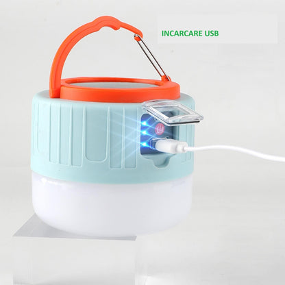 Lampa Portabila, Incarcare Solara + USB, Afisaj Inteligent al Bateriei, Raza de Actiune 32 mp, 6x9x11 cm, 3 Moduri, Alb