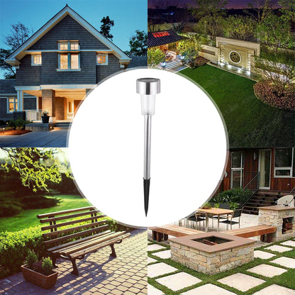 Lampa solara Led decorativa pentru gradina, Argintie, Lumina Multicolor