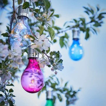 Lampa Solara LED Decorativa sub forma de Bulb, pentru exterior, suspendata, IP65, Ultron Transparent