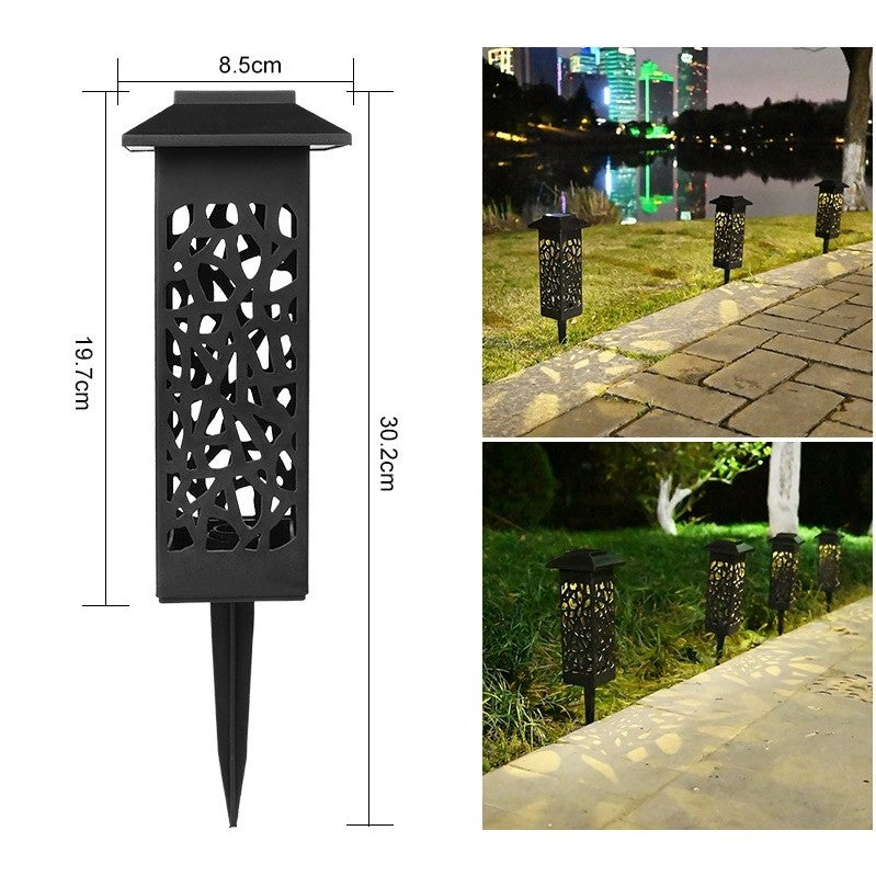 Lampa solara LED, tip felinar cu acoperis, pentru gradina, inaltime 30.2 cm, putere 0.2W, 1.2V, 600mAh, alb cald