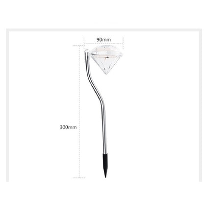 Lampa solara LED tip Diamant pentru gradina, inaltime 30 cm, 2V, ABS, 600mAh