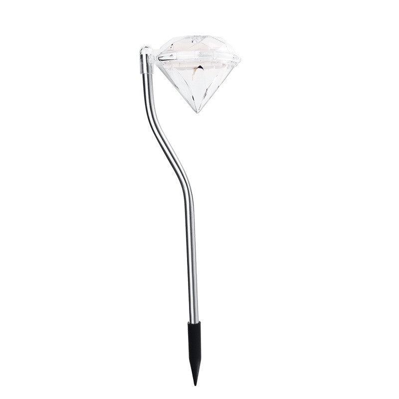 Lampa solara LED tip Diamant pentru gradina, inaltime 30 cm, 2V, ABS, 600mAh