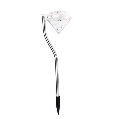 Lampa solara LED tip Diamant pentru gradina, inaltime 30 cm, 2V, ABS, 600mAh