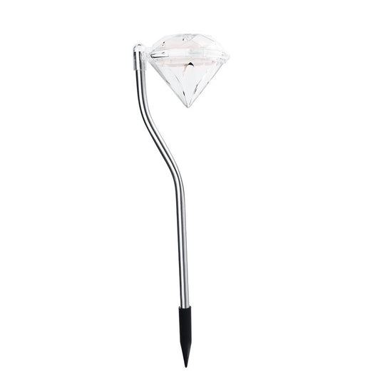 Lampa solara LED tip Diamant pentru gradina, inaltime 30 cm, 2V, ABS, 600mAh