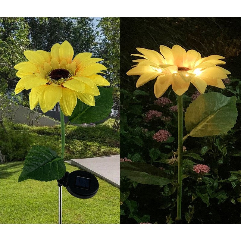 Lampa solara LED tip Floarea Soarelui, inaltime 70 cm, Pentru gradina,