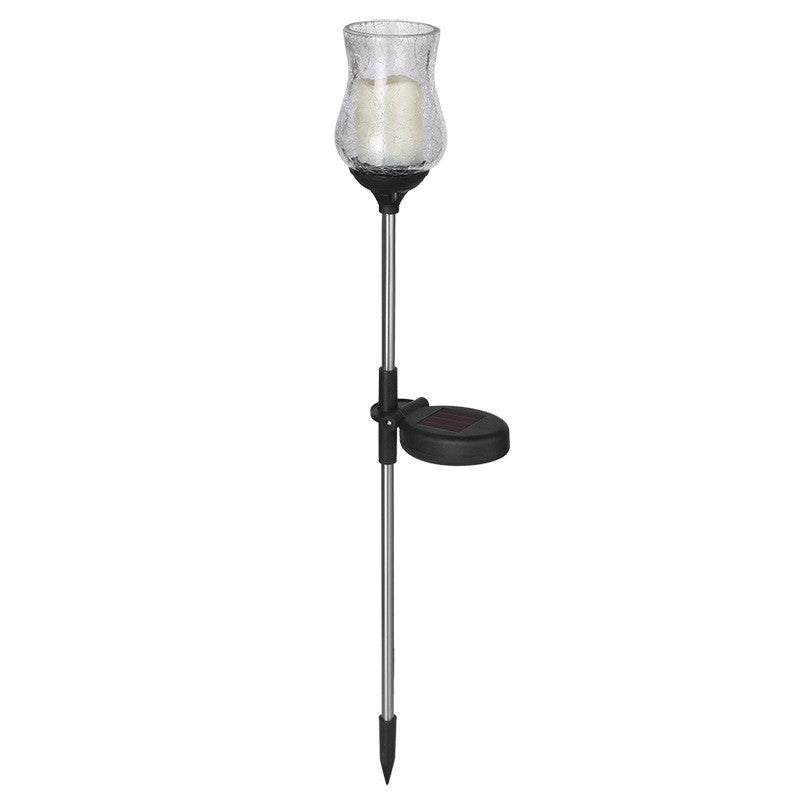 Lampa solara LED tip Lalea pentru gradina, inaltime 55 cm, material sticla si ABS, 2V, ABS, 600mAh, alb cald
