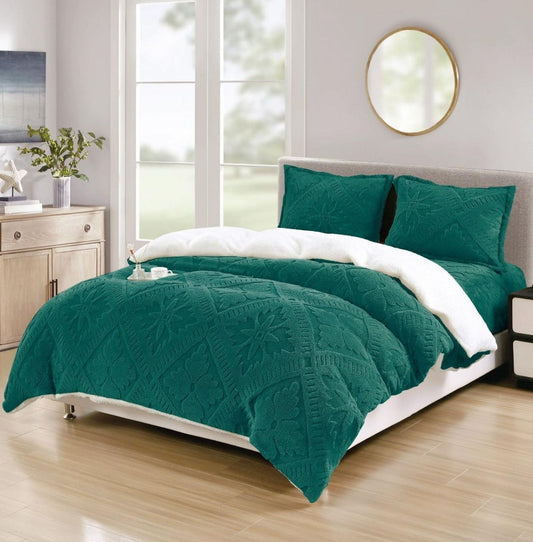 Lenjerii Cocolino, 4 Piese, cu Blanita, Cearceaf de Pat cu Elastic, Confort Termic Superior, Material Moale și Durabil, Imprimat 3D Elegant