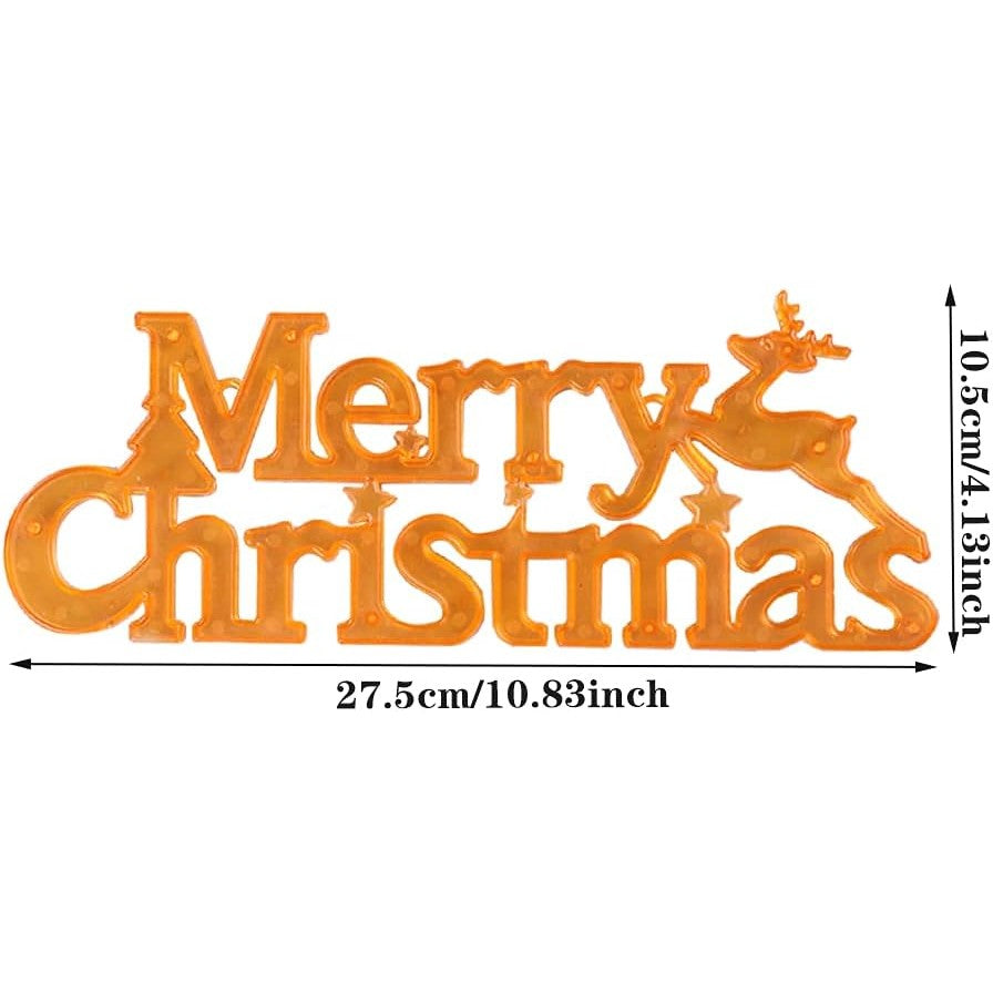 Instalatie LED de Craciun,  Litere 3D, Merry Christmas, Lumina Calda, 27.5 x 10.5 x 1.4 cm, Galben