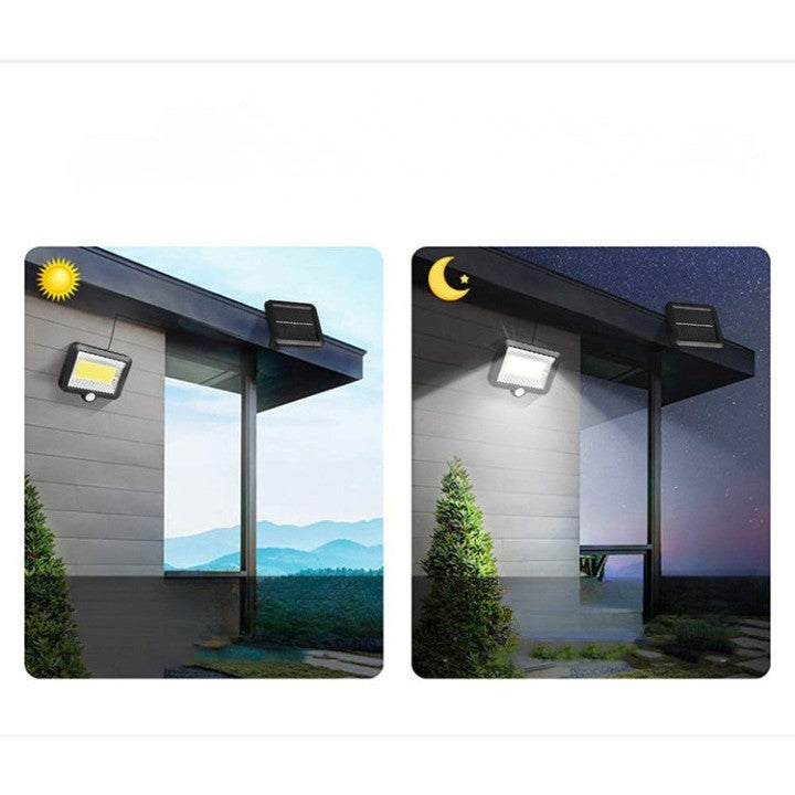 Lumina cu incarcare solara, 100 LED cu 1 grila pe inductie, montaj pe perete