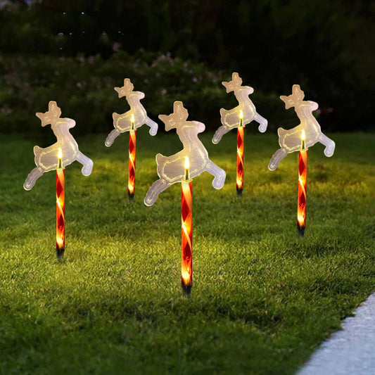 Set 5 X Acadele cu Ren de Exterior cu incarcare solara
