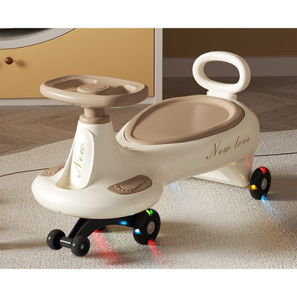 Masinuta,  1-8 Ani, Rotire 360 Grade, Anti-rasturnare, Roti Silentioase, Impingere, Bluetooth, 66 x 32 x 37 cm, Galben