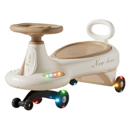 Masinuta,  1-8 Ani, Rotire 360 Grade, Anti-rasturnare, Roti Silentioase, Impingere, Bluetooth, 66 x 32 x 37 cm, Galben