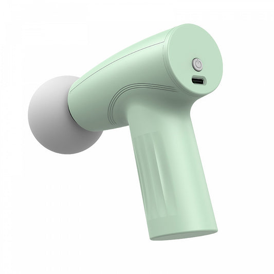 Mini Aparat de Masaj,  Tip Pistol, Incarcare USB Tip C, Portabil, Pentru Relaxare Musculara, Autonomie 120 Min, 3 Trepte de Viteza, Verde