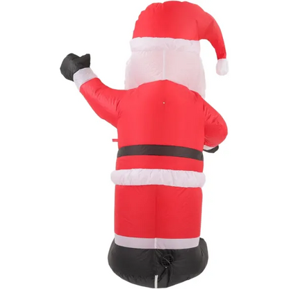 Moș Crăciun Gonflabil Uriaș, 240 cm Înălțime, 130 cm Lățime, Cu Lumini LED, Ventilator Inclus, Ideal pentru Decoruri de Crăciun