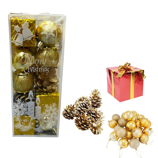 Set 20 Ornamente pentru Brad, Aurii, 6CM