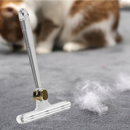 Perie de Indepartare a Scamelor, pentru Haine si Par de Animale, cu Doua Fete, Manual, Multifunctional, 12x14.5 cm, Accesoriu pentru Casa, Alb
