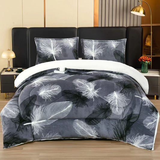 Set de 2 Persoane, 1 Pilota Cocolino cu Blanita si 2 Fete de Perna Inclusa, 200 x 230 cm