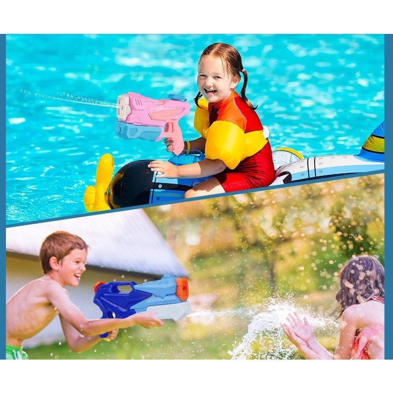 Pistol cu Apa pentru Copii, Rezervor, Pentru Piscina/Plaja,  6ani+, 3 duze, Roz, 300ML