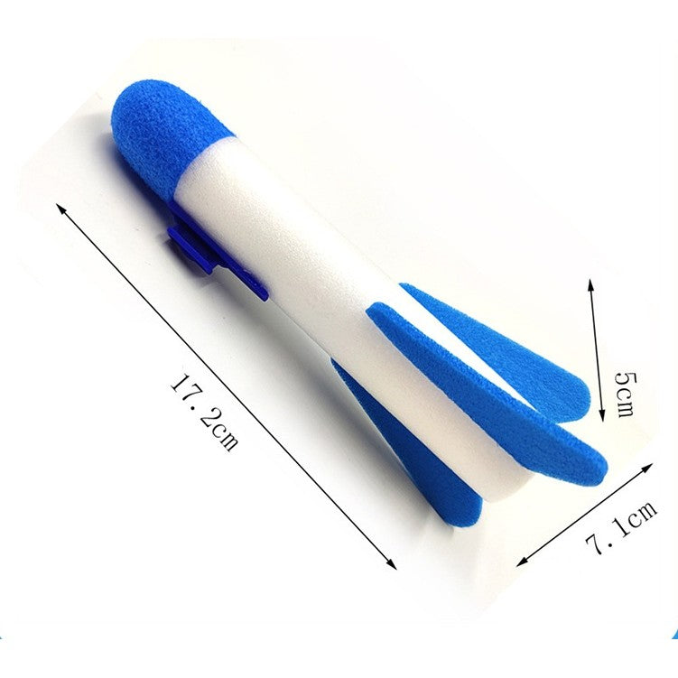 Pistol de Jucarie, cu Lansator de Racheta, din Polistiren/Plastic, Lumina LED, +3 Ani, Rosu/Albastru