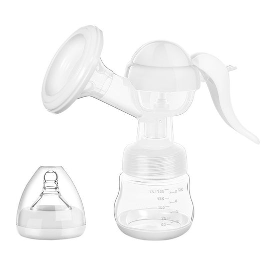 Pompa de San Manuala Multifunctionala, Portabila, cu Tetina pentru Biberon, Anti-Scurgere, Anti-Reflux, 17x18 cm, 150 mL, Silicon, Recipient
