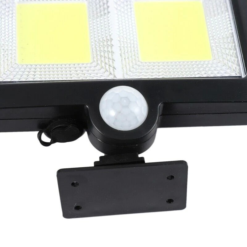 Lampa solara cu senzor de miscare, 108 COB LED, 2 grile, 2400lm, ip65, negru