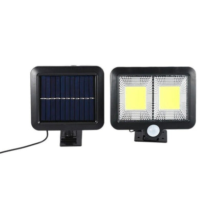 Lampa solara cu senzor de miscare, 108 COB LED, 2 grile, 2400lm, ip65, negru