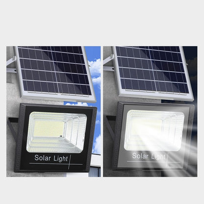 Proiector LED SMD 45W cu incarcare solara, panou solar, cu telecomanda, suport prindere, material ABS, 1.5AH, 170 LED-uri, 133Lm, 13.1x14.5 cm, negru