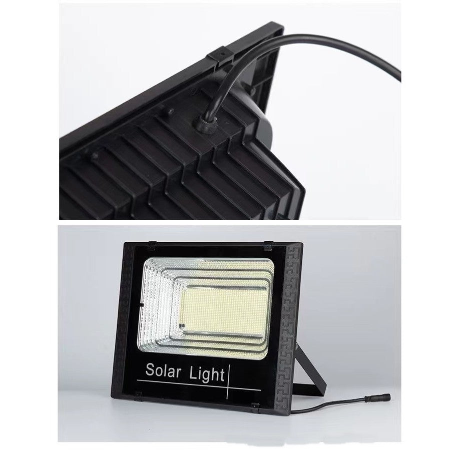 Proiector LED SMD 45W cu incarcare solara, panou solar, cu telecomanda, suport prindere, material ABS, 1.5AH, 170 LED-uri, 133Lm, 13.1x14.5 cm, negru