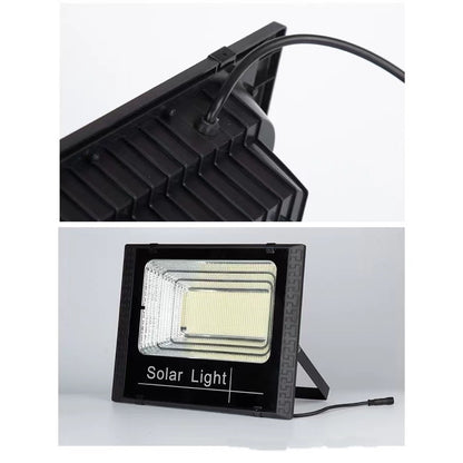 Proiector LED SMD 45W cu incarcare solara, panou solar, cu telecomanda, suport prindere, material ABS, 1.5AH, 170 LED-uri, 133Lm, 13.1x14.5 cm, negru