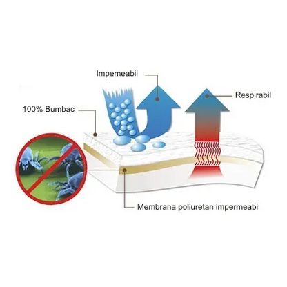 Protectie impermeabila perna, 50 x 70 cm, 100% bumbac