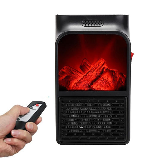 Mini Aeroterma Puternica Portabila Putere 500W, Mini radiator electric cu Display LCD, efect de semineu si flacara, cu telecomanda