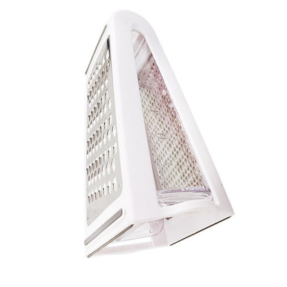 Razatoare de bucatarie cu cutie colectoare, doua tipuri de lame, carcasa inox si ABS, design practic, alb