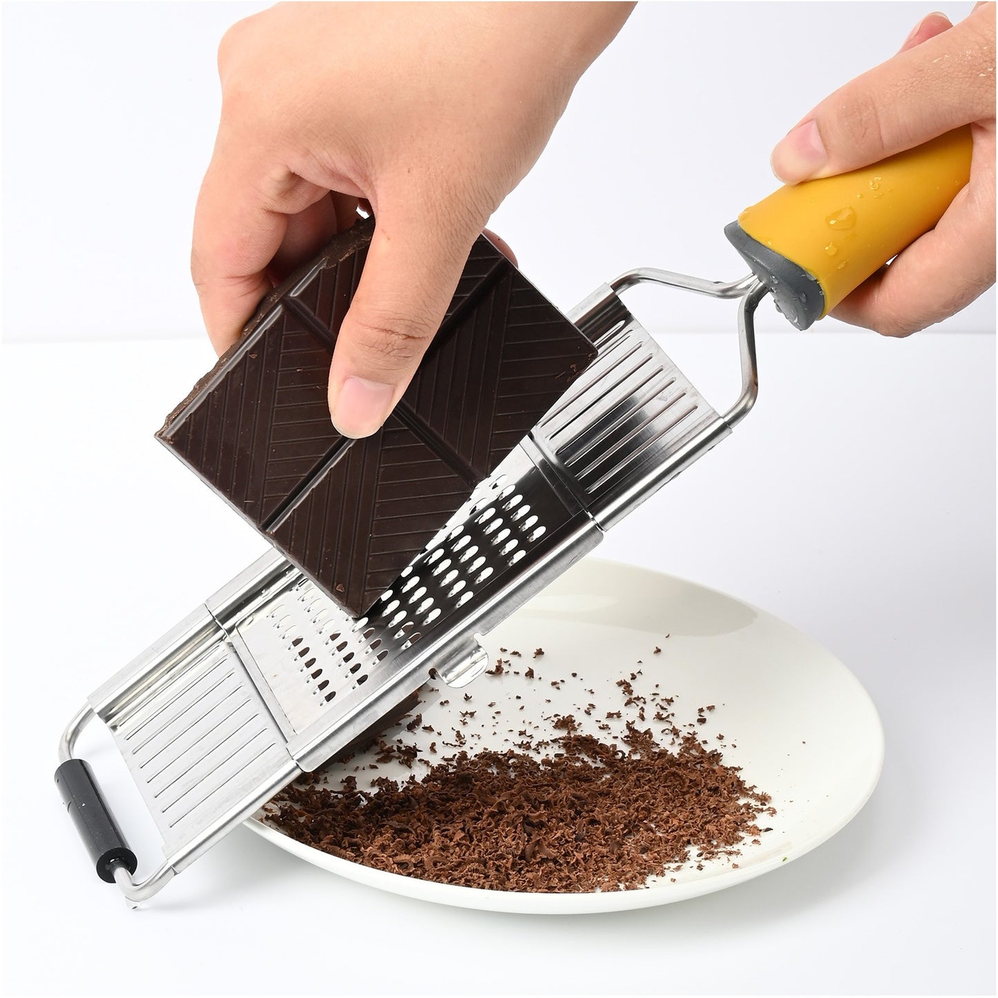 Razatoare multifunctionala, Inox, 4 tipuri de lame, usor de manevrat, maner din ABS ergonomic,33 x 8.6 cm, periuta curatare inclusa, Lame interschimbabile, Argintiu