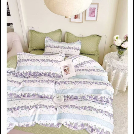 Lenjerie de pat dublu bumbac finet HIPOALERGENIC  – 6 piese-230 x 250cm