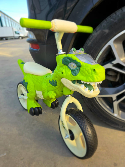 Bicicleta de echilibru pentru copii, model dinozaur, muzica, varsta 2-6 ani, verde