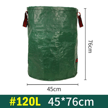 Sac de Colectare a Frunzelor, Cos Sac pentru Gradina, Sac de Depozitare a Frunzelor, 45 x 76 cm, 120 l, Verde