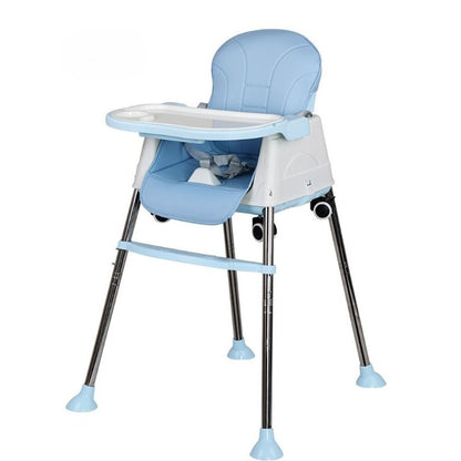 Scaun de Masa Pliabil 3in1, Reglabil, Multifunctional, 3 Pozitii, Masuta si Husa Detasabile, Roti, Centura de Siguranta, Ajustare Inaltime