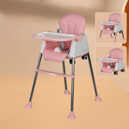 Scaun de Masa ERGONOMIC Pliabil 3in1,  Reglabil, Multifunctional, 3 Pozitii, Masuta si Husa Detasabile, Roti, Centura de Siguranta, Ajustare Inaltime