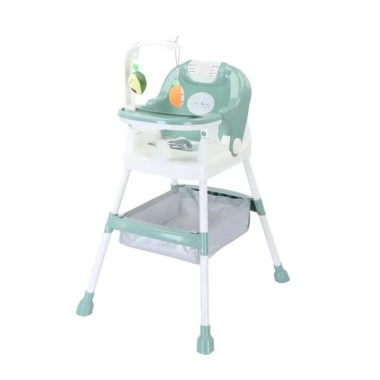 Scaun de Masa pentru Copii ERGONOMIC, Multifunctional, Pliabil, cu Roti, Cos de Depozitare, din Plastic, Centura de Siguranta, Suport de Agatat Jucarii, 110 x 60 x 70 cm