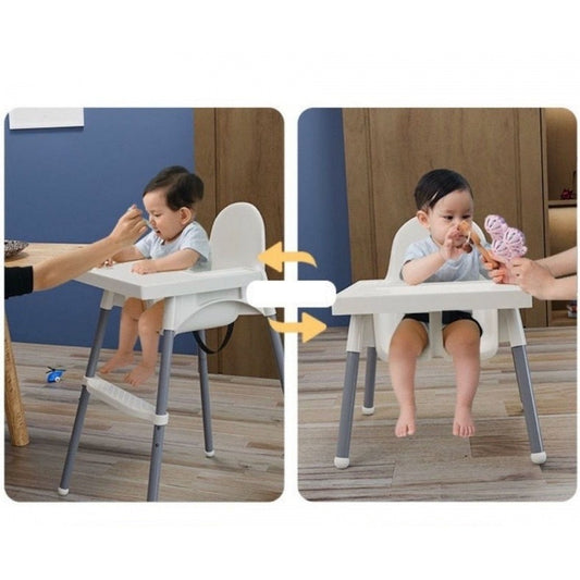 Scaun ERGONOMIC de masa telescopic pentru bebelusi si copii, cu Suport picioare si Centura de siguranta, reglabil pe inaltime, Varsta 6-32 luni