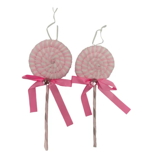 Decoratiune pentru brad Craciun tip Acadea Roz Tricotata, 23×9cm