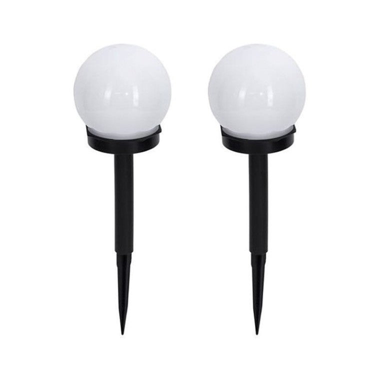 Set 2 Lampi Solare LED, Forma Sferica, Tip Glob, Diametru 10 cm, Alb Rece