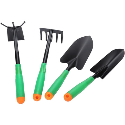 Set 4 Unelte de Gradina , pentru Plantare Prelucrare Sol si Ingrijire Plante, Material PVC si cardboard, 31.5 x 8.5 cm, verde