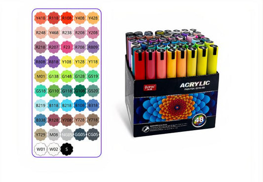 Set Markere Acrilice Vopsea 48 bucati