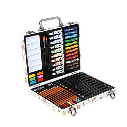 Set 53 Piese pentru Desen si Pictura,Tip Servieta, Model Unicorni, 30 x 24 x 5.4 cm, Multicolor