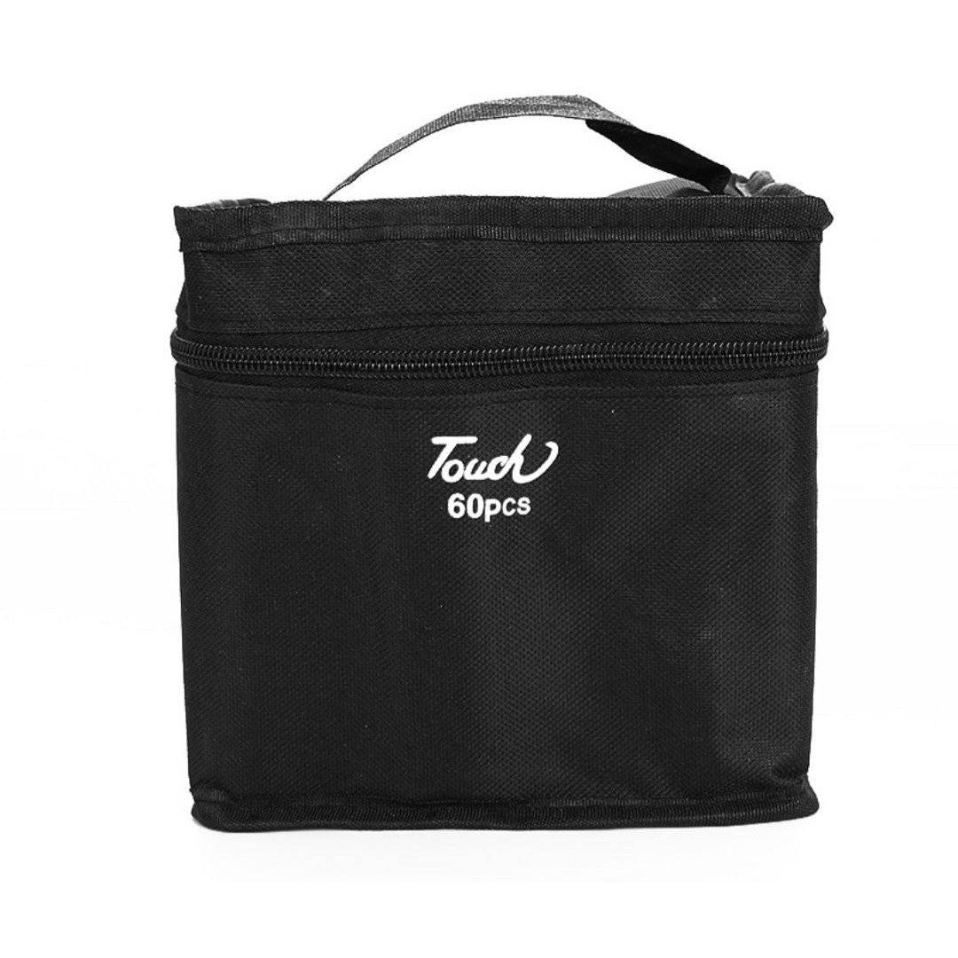 MARKERE DUBLE CU ALCOOL TOUCH ROOM - SET 60 BUCĂȚI + GEANTĂ