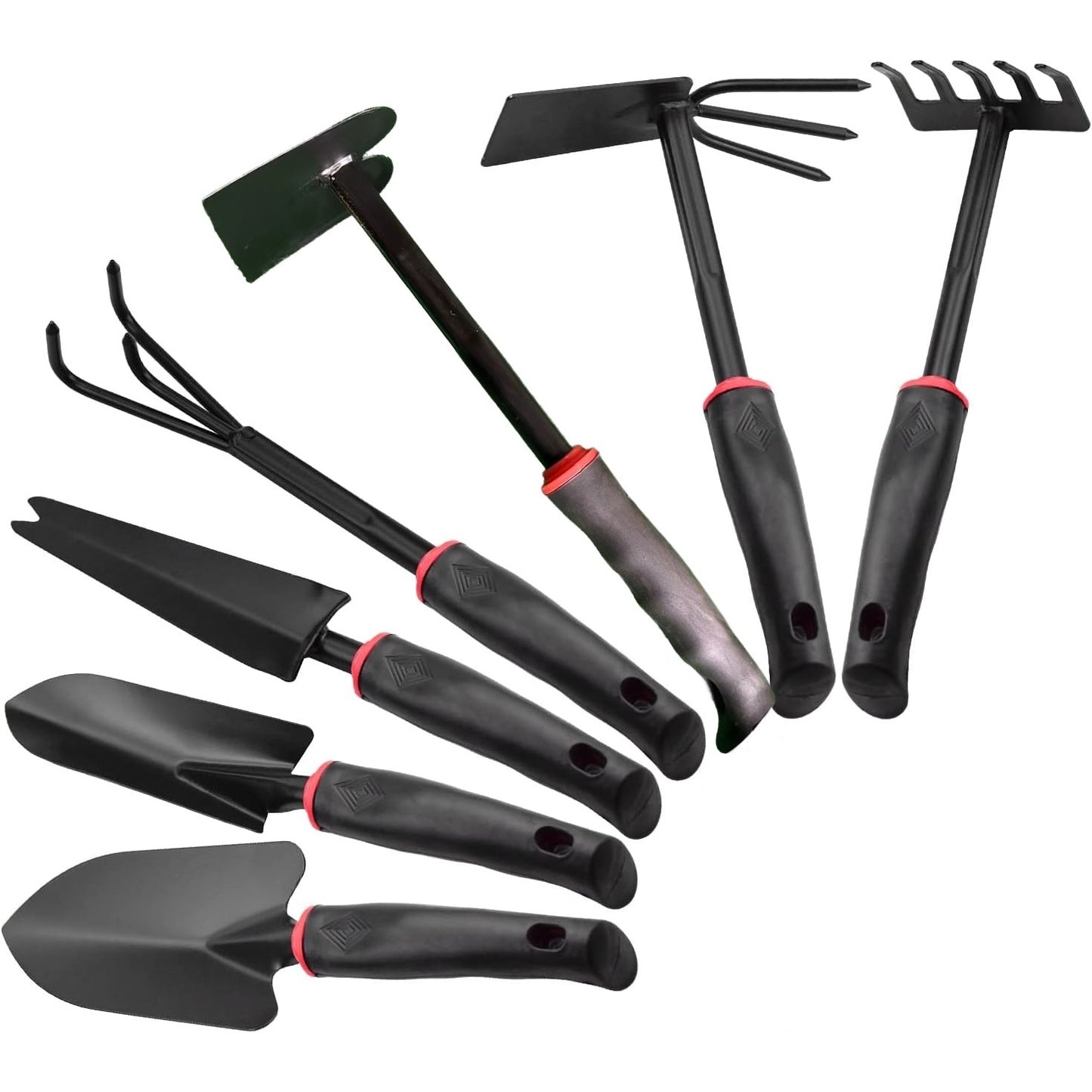 Set 7 Unelte de Gradina , pentru Plantare Prelucrare Sol si Ingrijire Plante, Material PVC si cardboard, 31.5 x 8 cm, negru