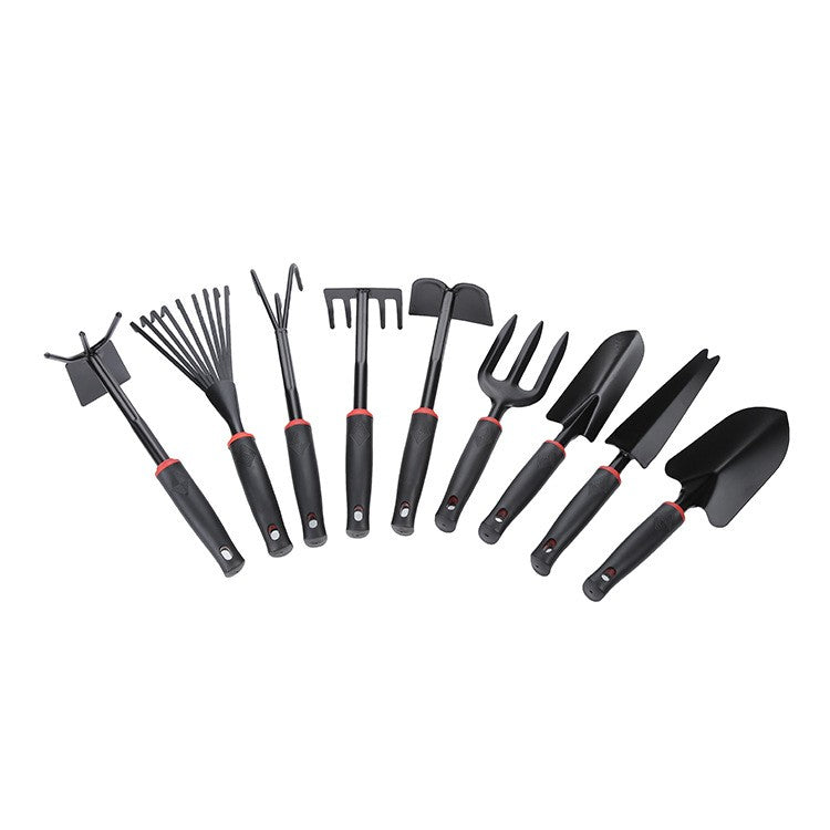 Set 9 Unelte de Gradina , pentru Plantare Prelucrare Sol si Ingrijire Plante, Material PVC si cardboard, 25 x 14.5 cm, negru